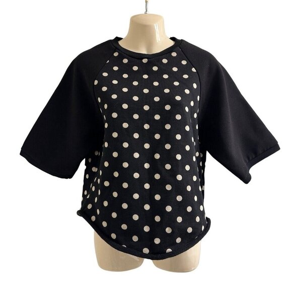 3.1 Phillip Lim Sweater Polka Dot‎ Crop Boxy Short Sleeve Womens S Preppy Retro - Picture 3 of 12
